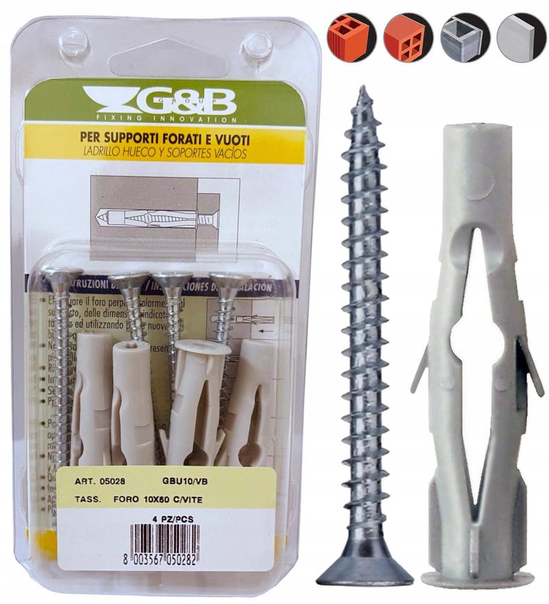 Mocowanie w cegle dziurawce